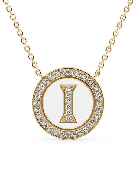 Initial Diamond Disk Pendant