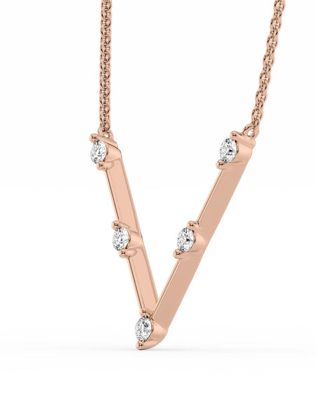 14k Rose Gold Distance Chevron Pendant