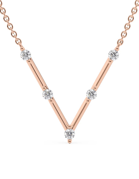 14k Rose Gold Distance Chevron Pendant