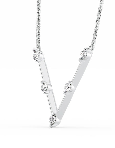 14k White Gold Distance Chevron Pendant