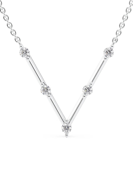 14k White Gold Distance Chevron Pendant