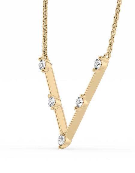 14k Yellow Gold Distance Chevron Pendant