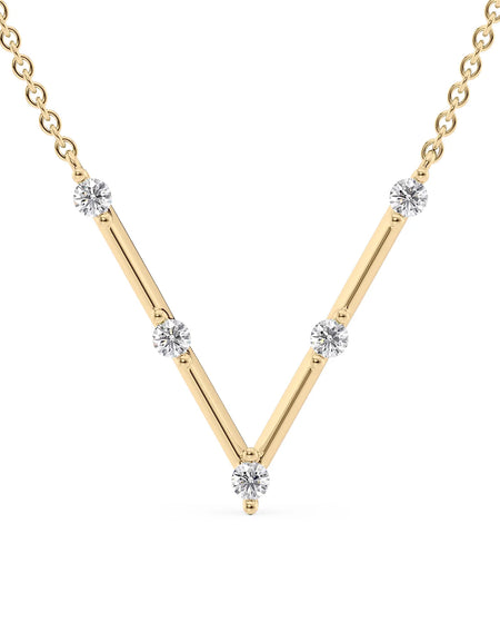 14k Yellow Gold Distance Chevron Pendant