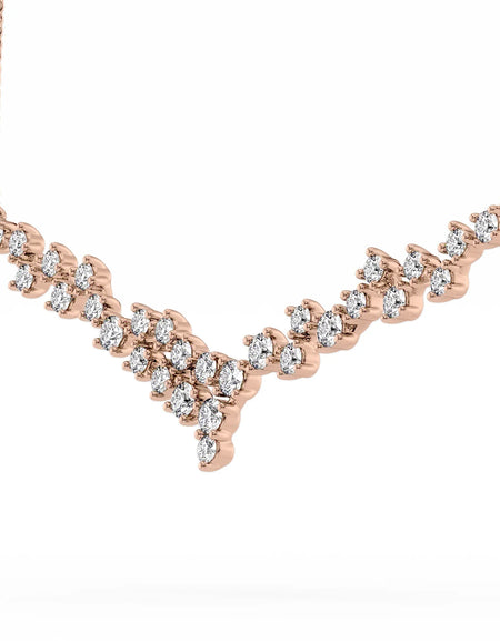 14k Rose Gold Curved Cluster Pendant