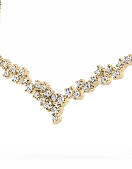 14k Yellow Gold Curved Cluster Pendant