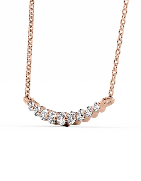 14k Rose Gold Curved Bubble Pendant