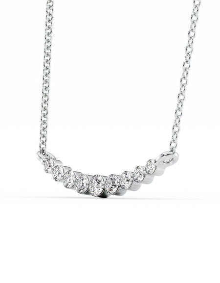 14k White Gold Curved Bubble Pendant