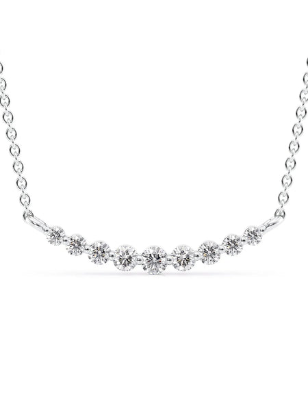 14k White Gold Curved Bubble Pendant