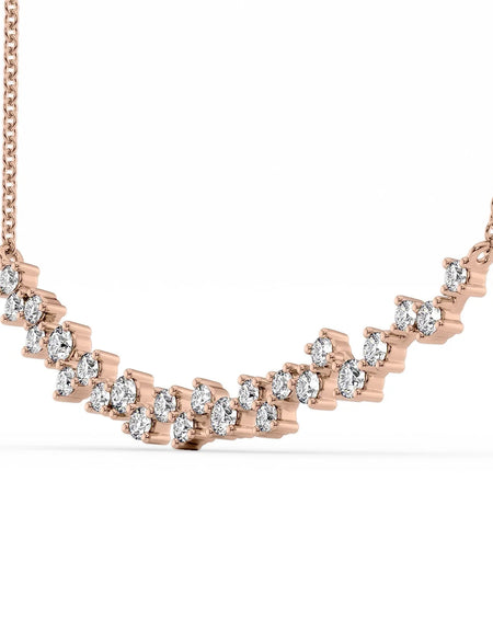 14k Rose Gold Large Curved Cluster Pendant