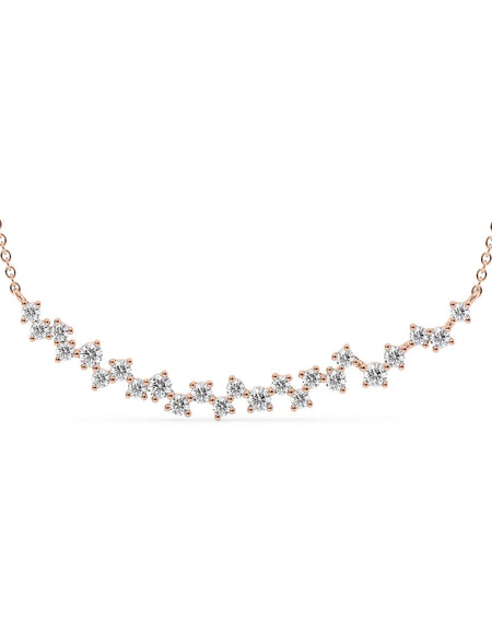 14k Rose Gold Large Curved Cluster Pendant