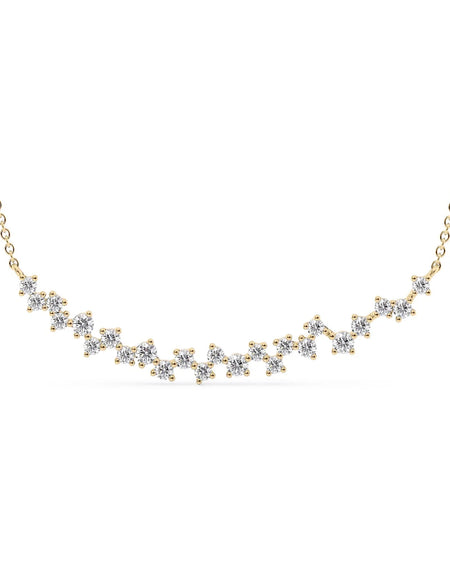 14k Yellow Gold Large Curved Cluster Pendant