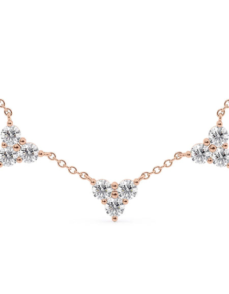 14k Rose Gold Three Piece Three Diamonds Pendant