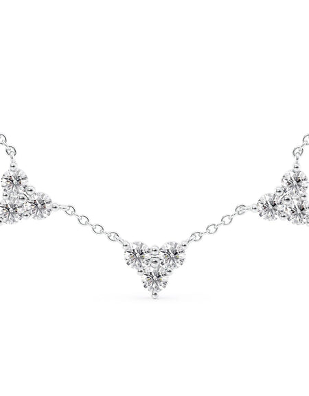 14k White Gold Three Piece Three Diamonds Pendant