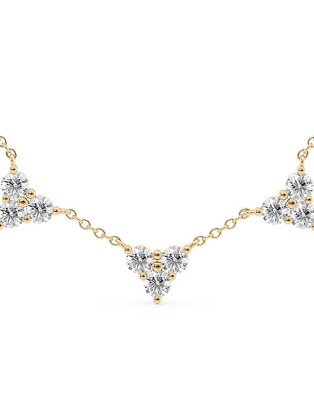 14k Yellow Gold Three Piece Three Diamonds Pendant