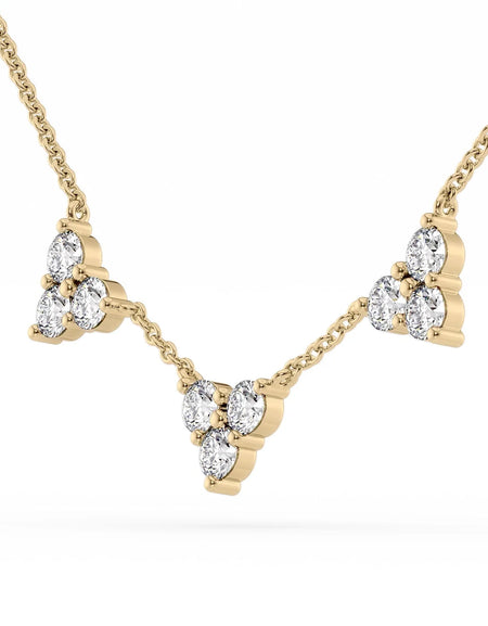 14k Yellow Gold Three Piece Three Diamonds Pendant
