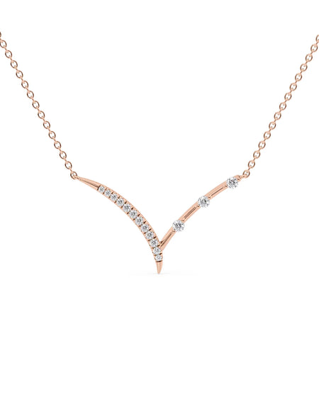 14k Rose Gold Distance Half Chevron Pendant
