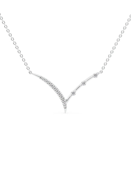 14k White Gold Distance Half Chevron Pendant