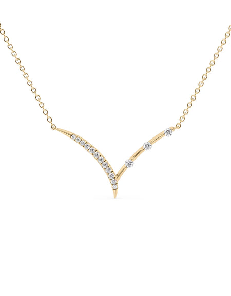 14k Yellow Gold Distance Half Chevron Pendant