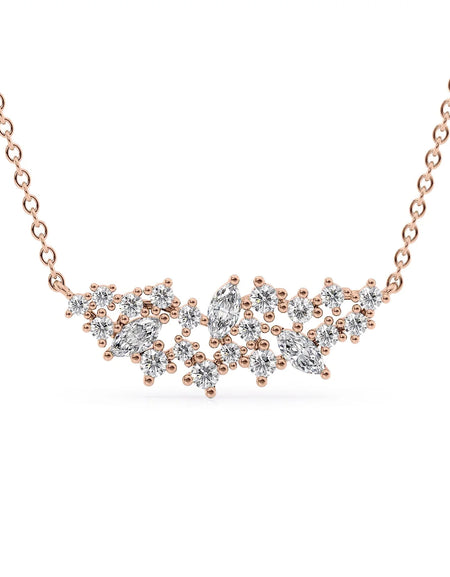 14k Rose Gold Cluster Pendant