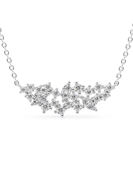 14k White Gold Cluster Pendant