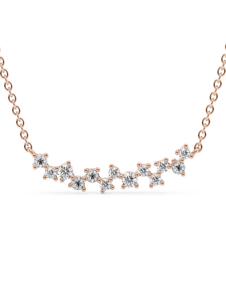14k Rose Gold Small Curved Cluster Pendant