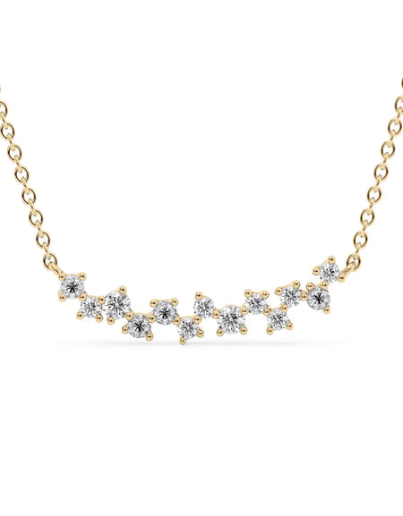 14k Yellow Gold Small Curved Cluster Pendant