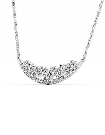 14k White Gold Curved Pendant