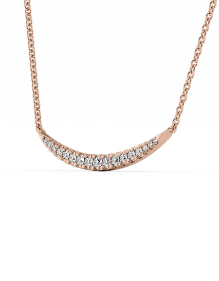 14k Rose Gold Pave Curved Pendant