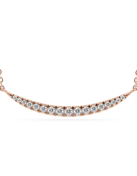 14k Rose Gold Pave Curved Pendant