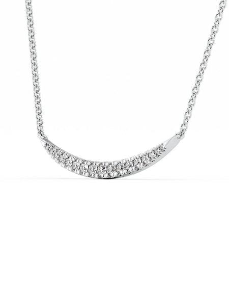 14k White Gold Pave Curved Pendant