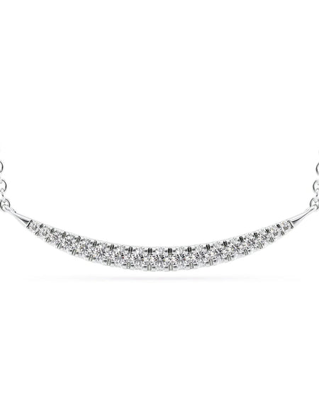 14k White Gold Pave Curved Pendant