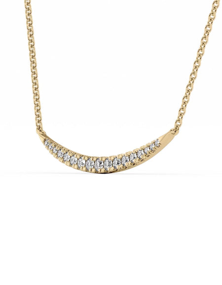 14k Yellow Gold Pave Curved Pendant