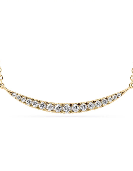 14k Yellow Gold Pave Curved Pendant