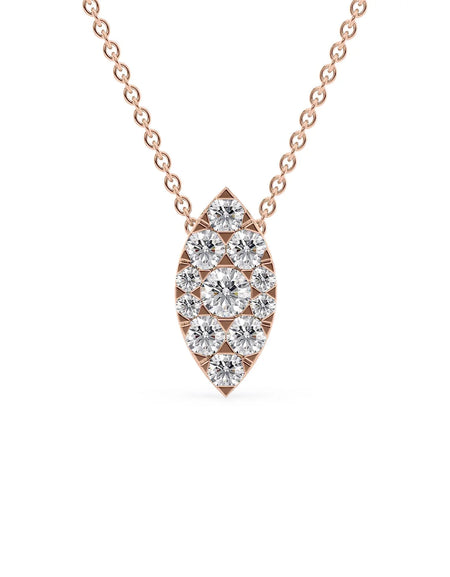 14k Rose Gold Marquise Cluster Diamond Pendant