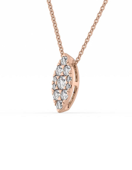 14k Rose Gold Marquise Cluster Diamond Pendant