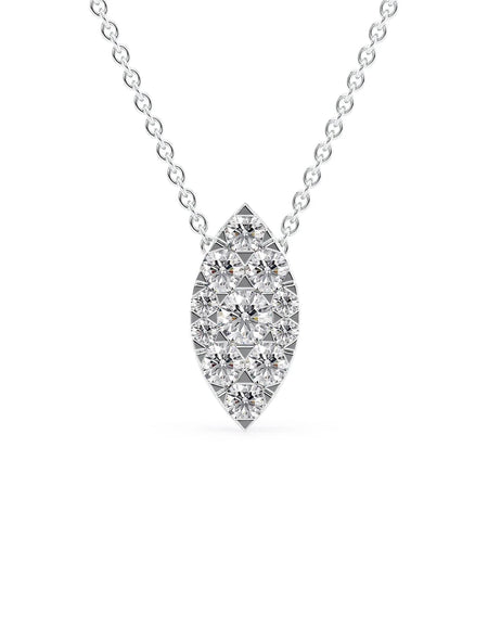 14k White Gold Marquise Cluster Diamond Pendant