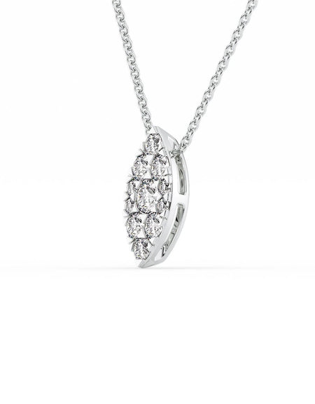 14k White Gold Marquise Cluster Diamond Pendant