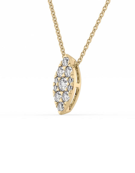 14k Yellow Gold Marquise Cluster Diamond Pendant