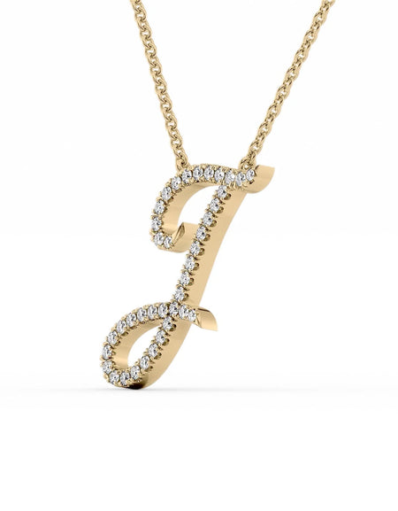14K Yellow Gold J Pave Initial Pendent