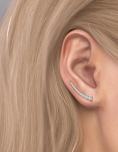 14k Yellow Gold Diamond Climbers