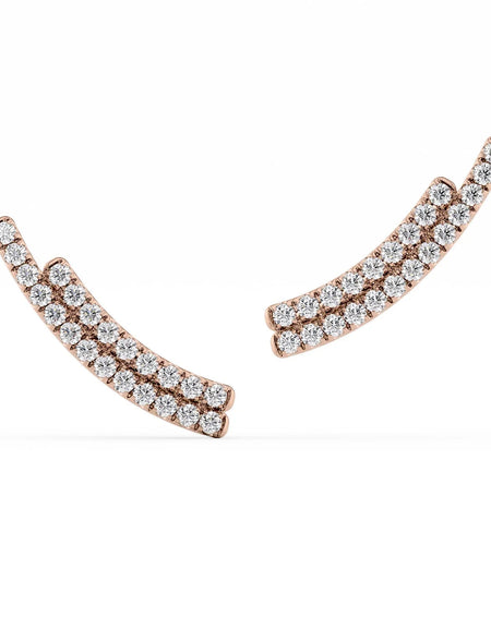 14k Rose Gold Double Row Climbers
