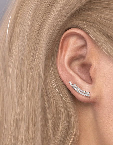 14k Rose Gold Double Row Climbers