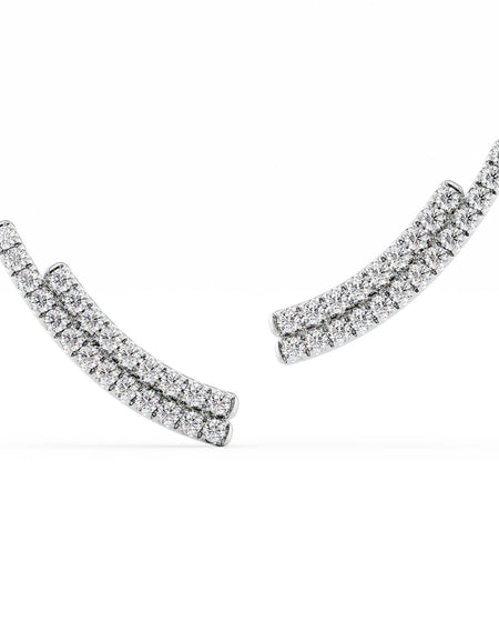 14k White Gold Double Row Climbers