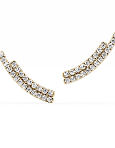14k Yellow Gold Double Row Climbers