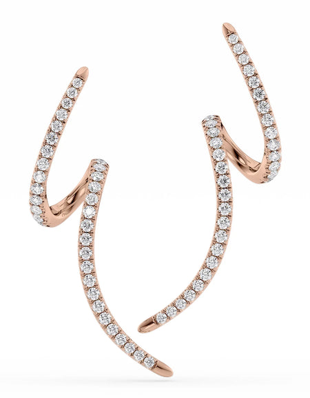 14K Rose Gold Spiral Dainty Earrings