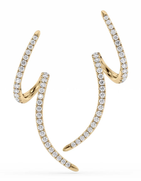 14K Yellow Gold Spiral Dainty Earrings