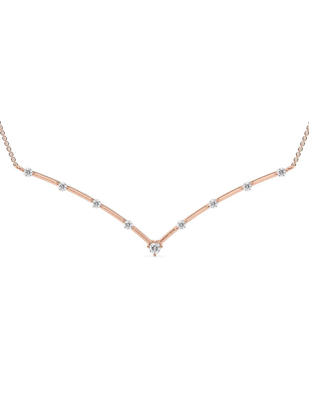 14k Rose Gold Distance Curved Chevron Pendant