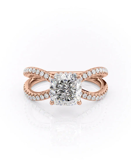The Zoey Cushion Rose Gold 14k, The Zoey Cushion Rose Gold 18k