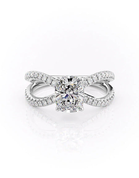 The Zoey Elongated Cushion White Gold 14k, The Zoey Elongated Cushion White Gold 18k
