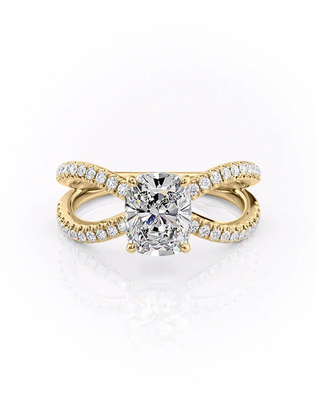 The Zoey Elongated Cushion Yellow Gold 14k, The Zoey Elongated Cushion Yellow Gold 18k